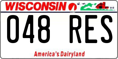 WI license plate 048RES
