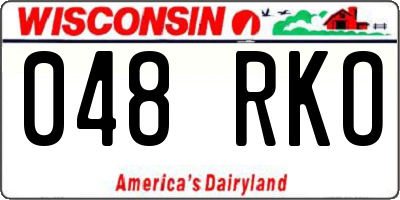 WI license plate 048RKO