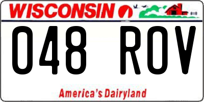 WI license plate 048ROV