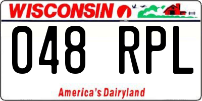 WI license plate 048RPL