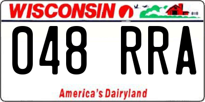 WI license plate 048RRA