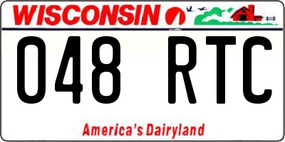 WI license plate 048RTC