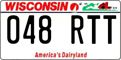 WI license plate 048RTT