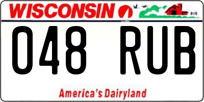 WI license plate 048RUB