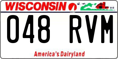 WI license plate 048RVM