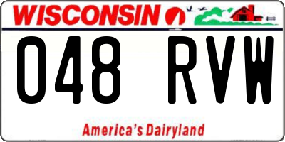 WI license plate 048RVW