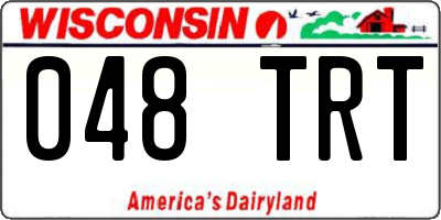 WI license plate 048TRT