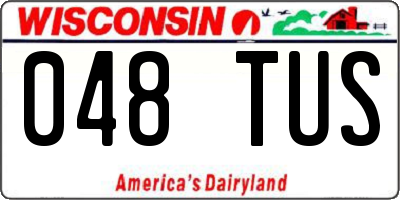 WI license plate 048TUS
