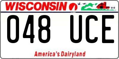 WI license plate 048UCE