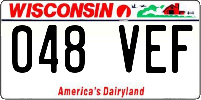 WI license plate 048VEF