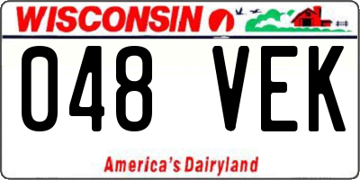 WI license plate 048VEK