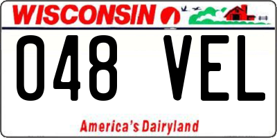 WI license plate 048VEL