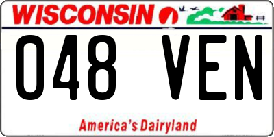 WI license plate 048VEN