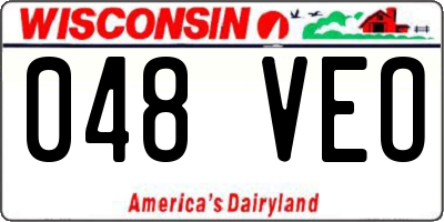 WI license plate 048VEO
