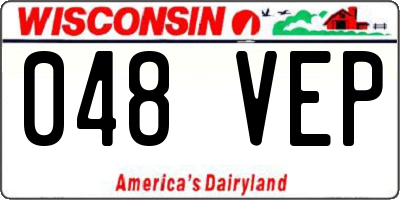 WI license plate 048VEP
