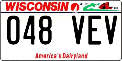 WI license plate 048VEV