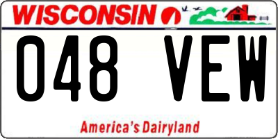 WI license plate 048VEW