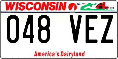 WI license plate 048VEZ