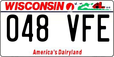WI license plate 048VFE