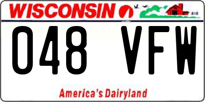 WI license plate 048VFW