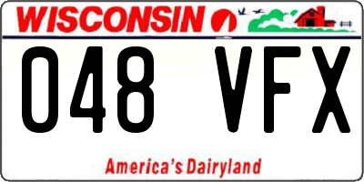 WI license plate 048VFX