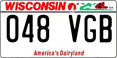 WI license plate 048VGB