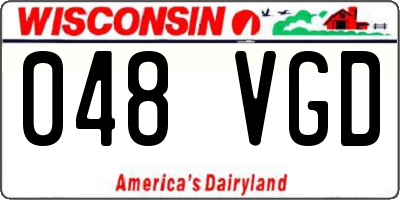 WI license plate 048VGD
