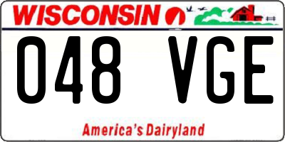 WI license plate 048VGE