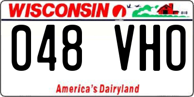 WI license plate 048VHO