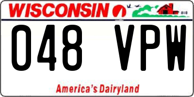 WI license plate 048VPW