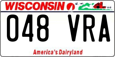 WI license plate 048VRA