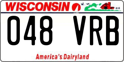 WI license plate 048VRB