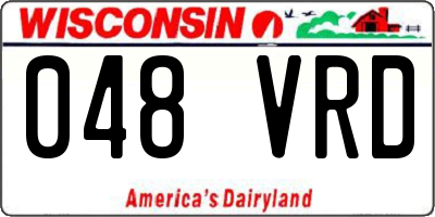 WI license plate 048VRD