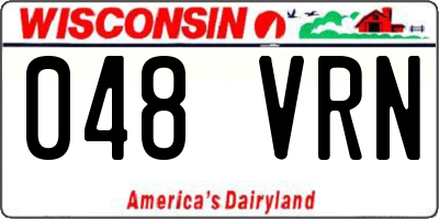 WI license plate 048VRN