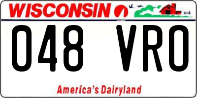 WI license plate 048VRO