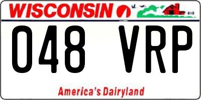 WI license plate 048VRP