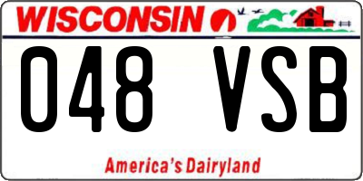 WI license plate 048VSB