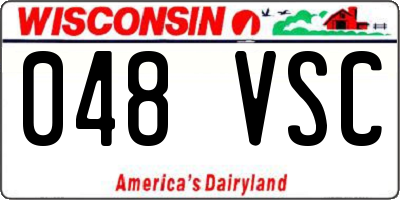 WI license plate 048VSC