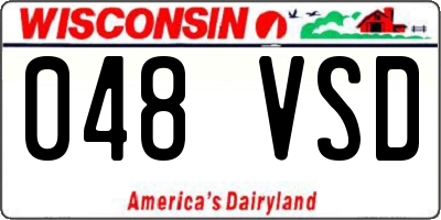 WI license plate 048VSD
