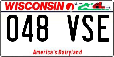 WI license plate 048VSE