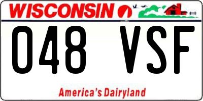 WI license plate 048VSF