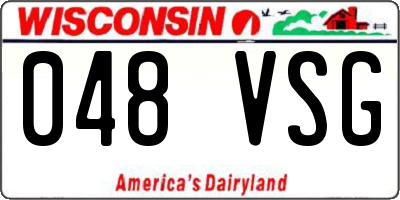 WI license plate 048VSG