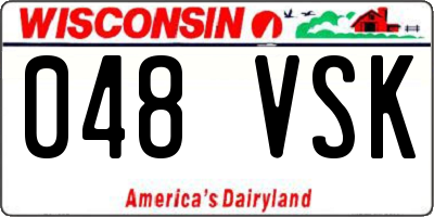 WI license plate 048VSK