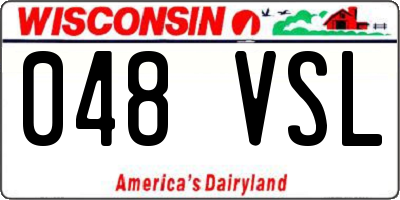 WI license plate 048VSL