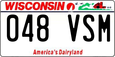 WI license plate 048VSM