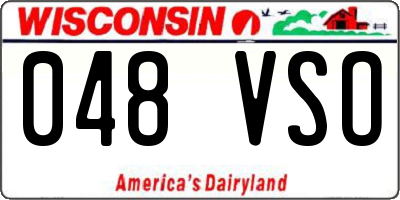 WI license plate 048VSO