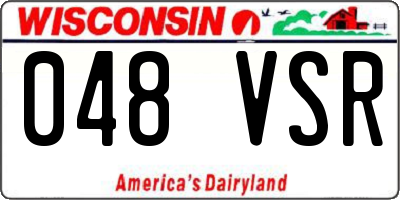 WI license plate 048VSR