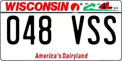 WI license plate 048VSS
