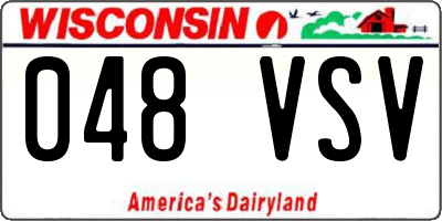 WI license plate 048VSV