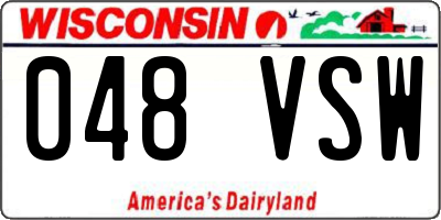 WI license plate 048VSW